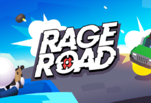 rage road car shooting game poster