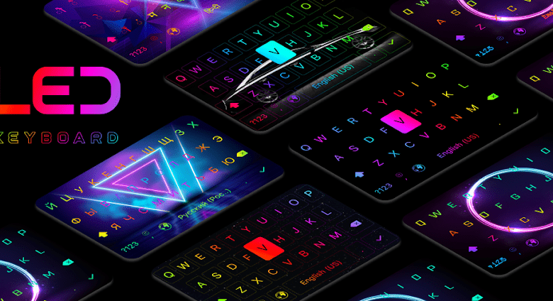 led keyboard colorful backlit poster